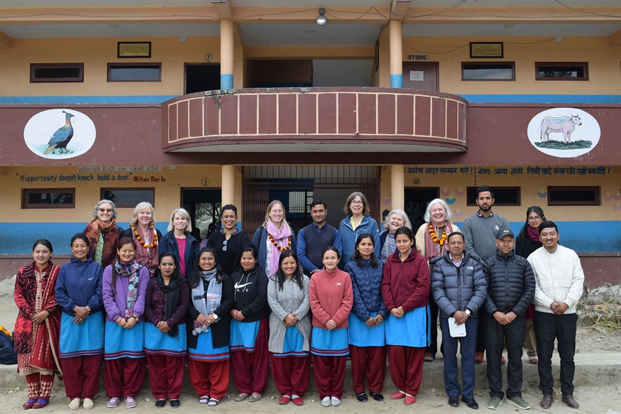 Sankhu Palubari Community School in Nepal with The Advocates staff.